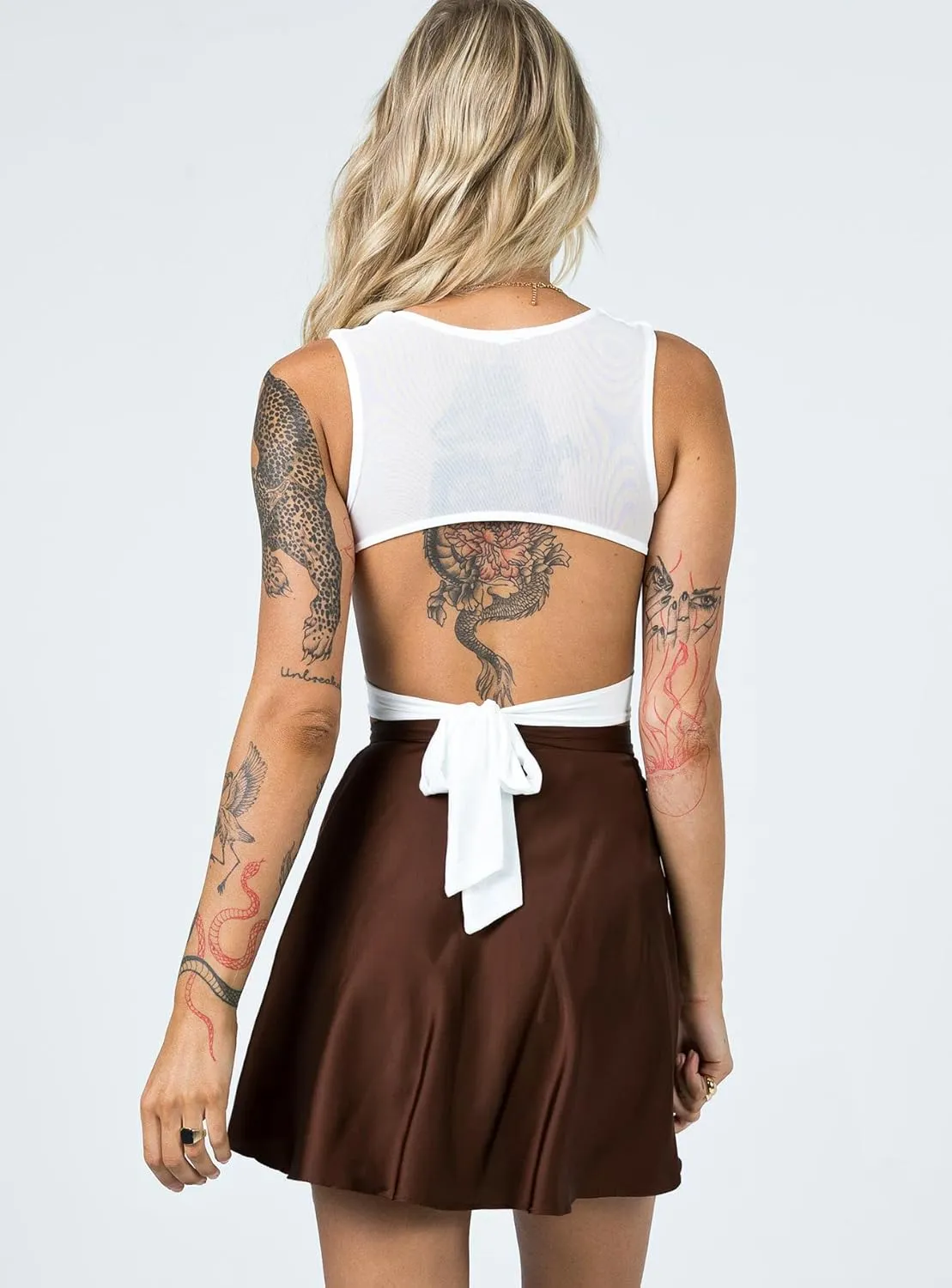Women's Mini Skirts Adjustable Wrap Around Tie Belt Skirt High Waisted Stain Silky A-Line Short Skirt
