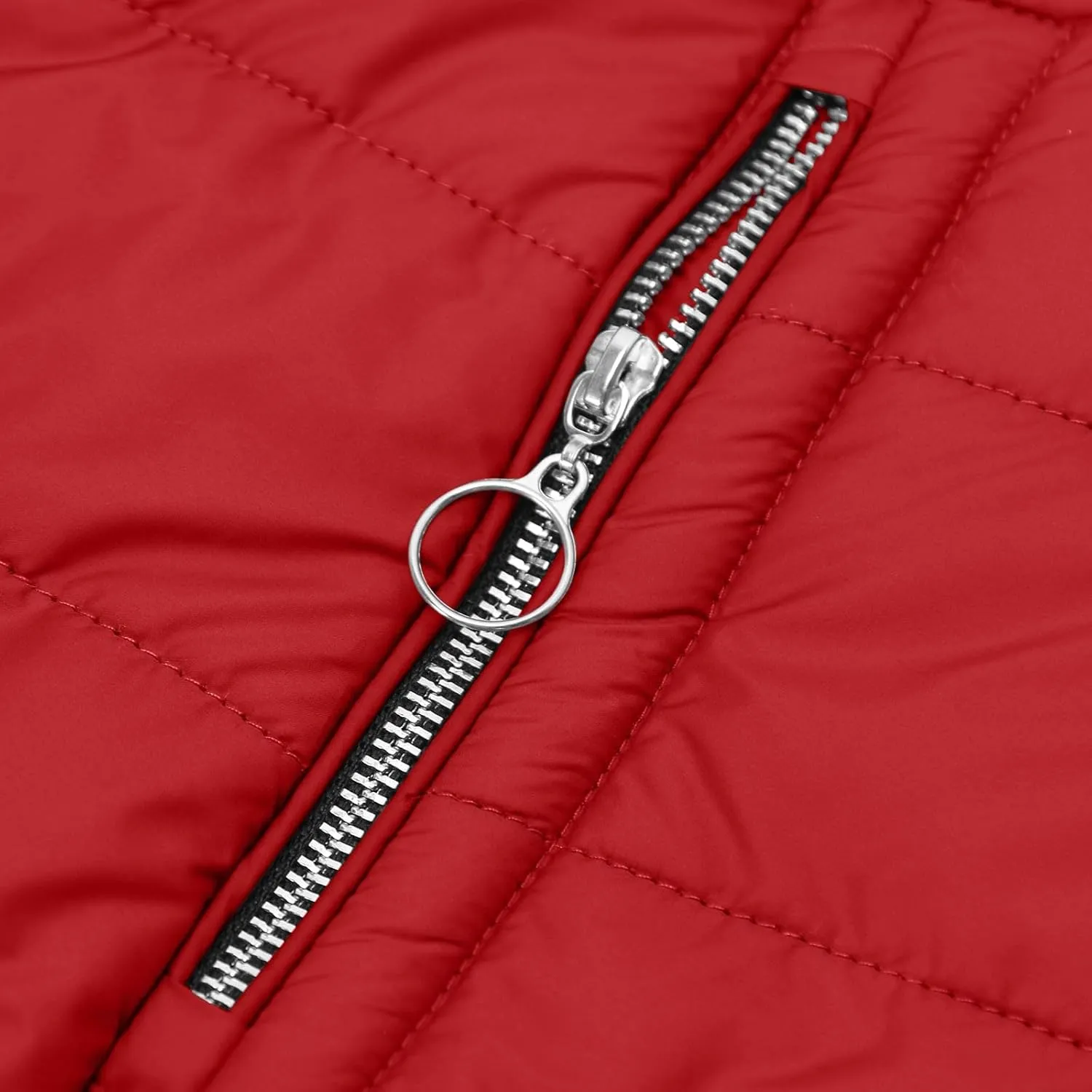 Women's Puffer Jacket Zip Up Coats with Pockets Winter Warm Hooded Outerwear Plain Long Down Jackets Comfy Parkas