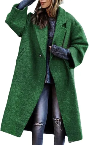 Women's Reversible Plaid Wool Blend Overcoat Fleece Notched Collar Double Breasted Pea Coat