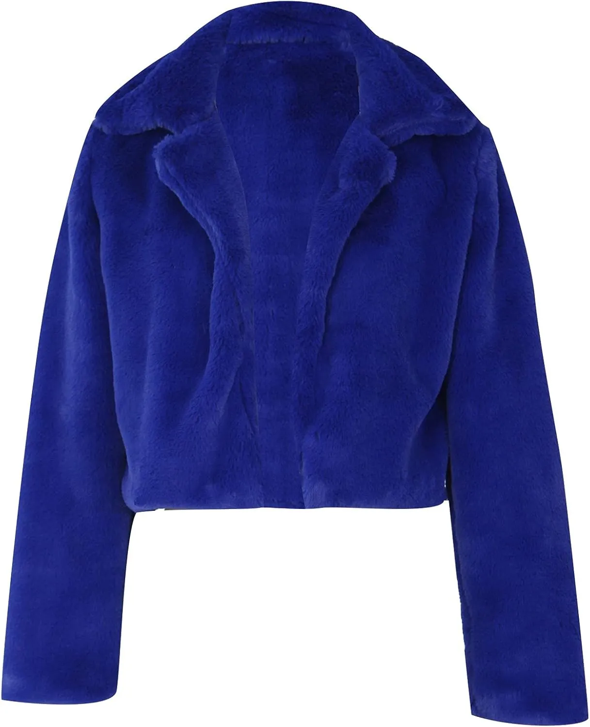 Womens Short Fur Coat Fluffys Fleece Outwear Turn-Down Collar Faux Furs Tops Winter Warm Sweater Jacket