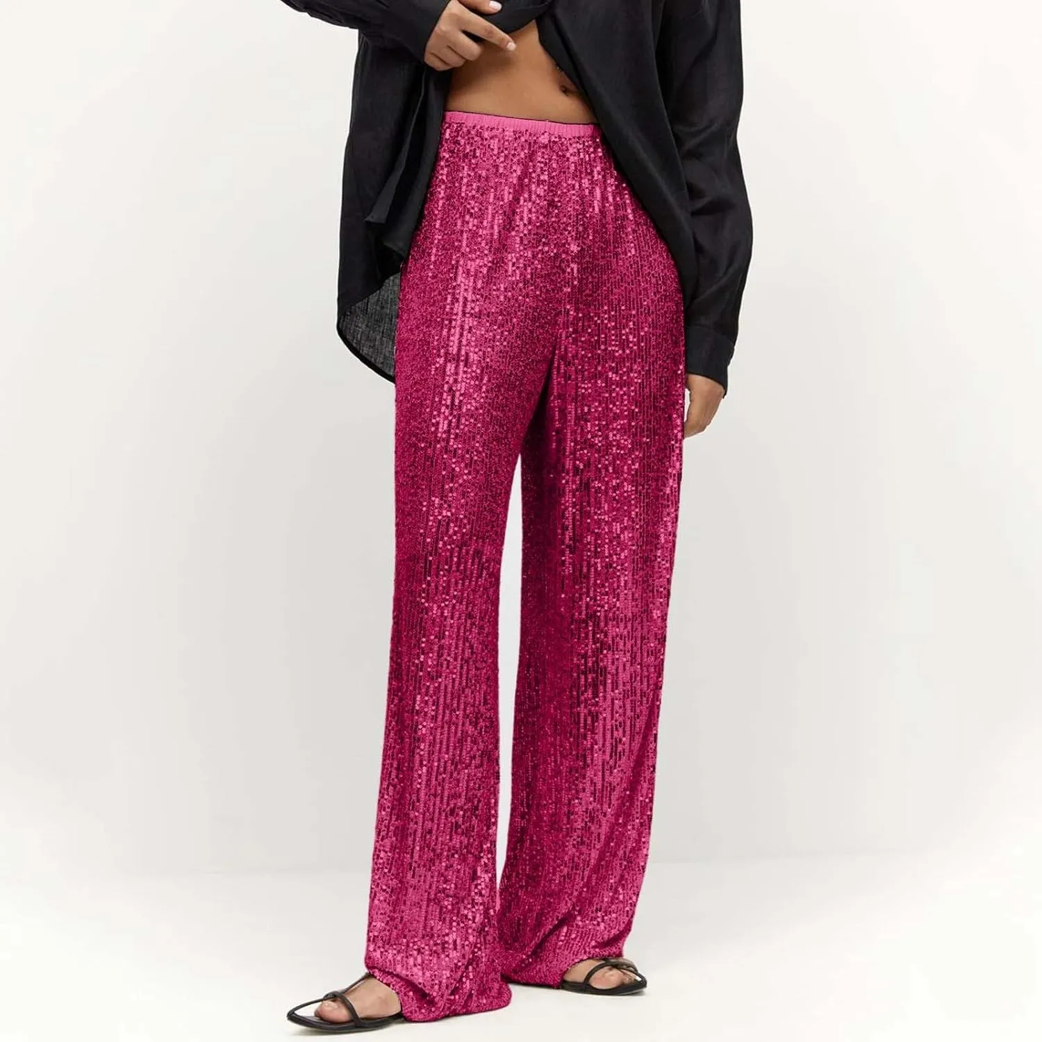 Womens Slacks Baggy Wide Leg Palazzo Pants High Rise Beach Pants Comfy Long Pants Gym Pants Sports Pants Trousers