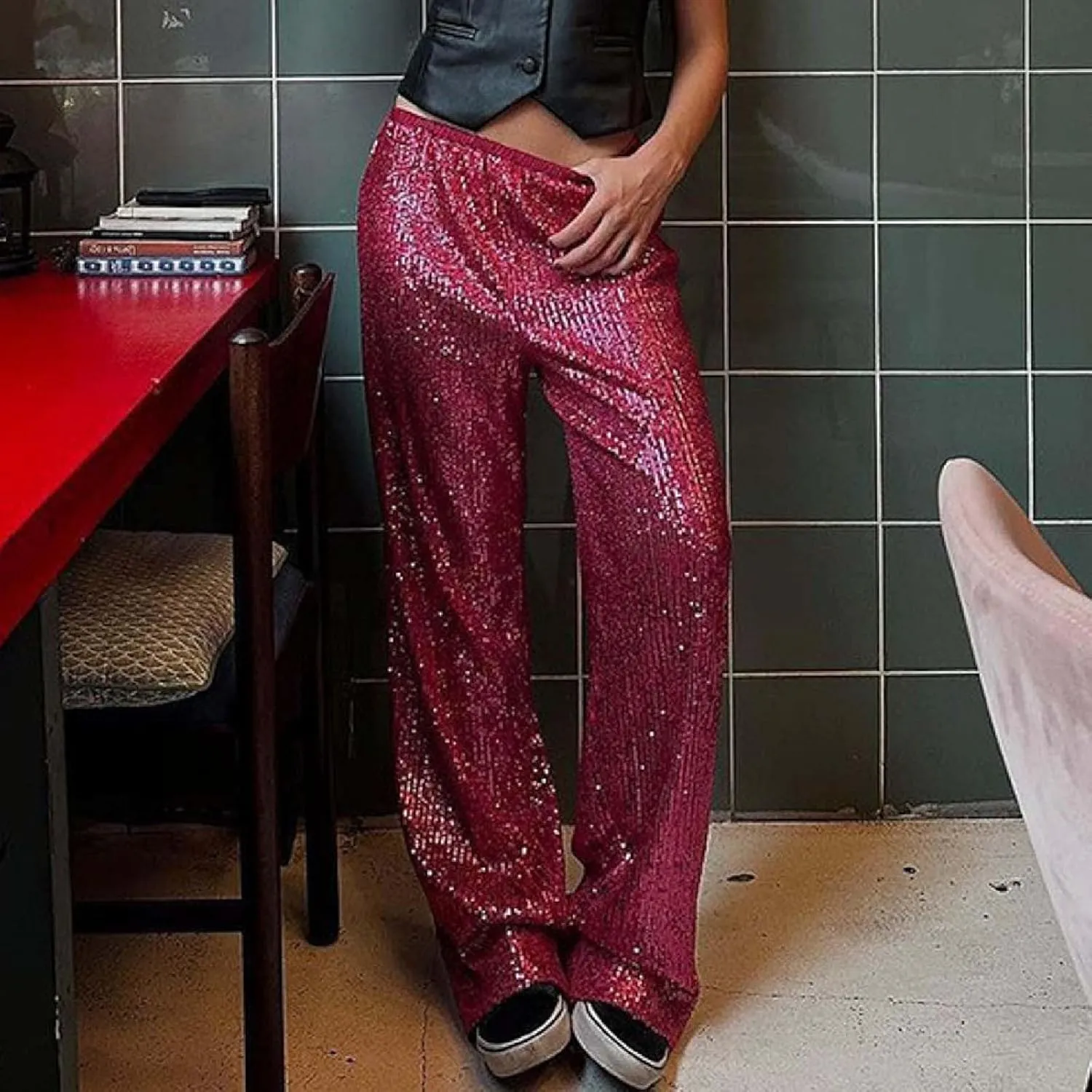 Womens Slacks Baggy Wide Leg Palazzo Pants High Rise Beach Pants Comfy Long Pants Gym Pants Sports Pants Trousers