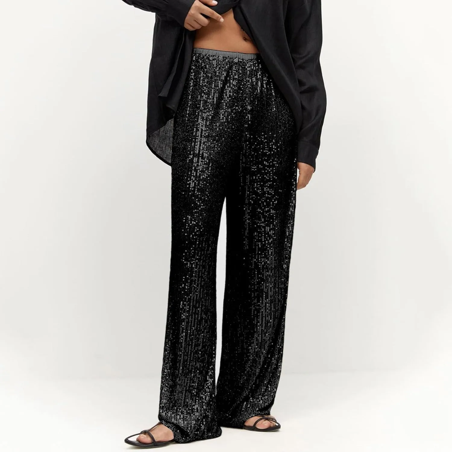 Womens Slacks Baggy Wide Leg Palazzo Pants High Rise Beach Pants Comfy Long Pants Gym Pants Sports Pants Trousers