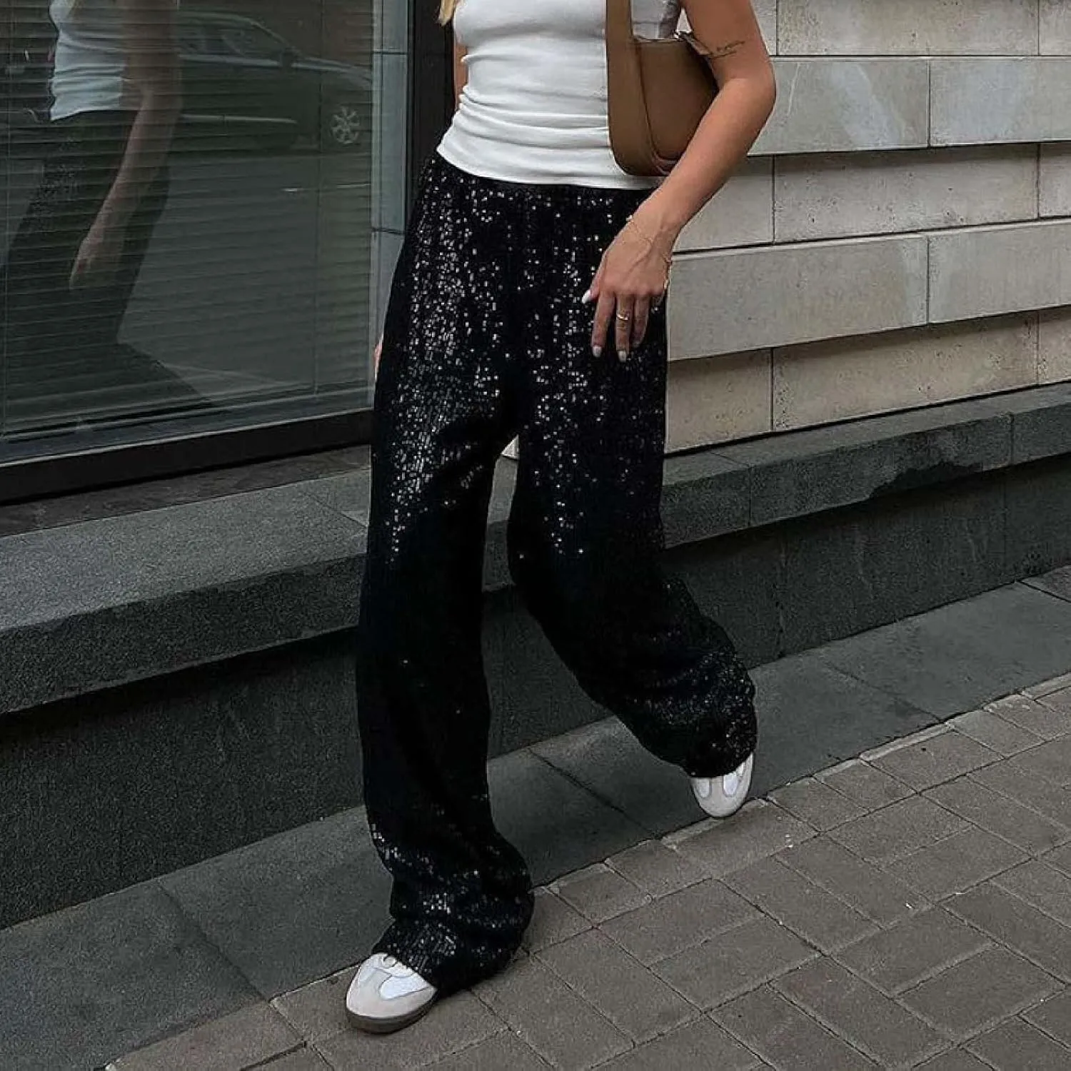 Womens Slacks Baggy Wide Leg Palazzo Pants High Rise Beach Pants Comfy Long Pants Gym Pants Sports Pants Trousers