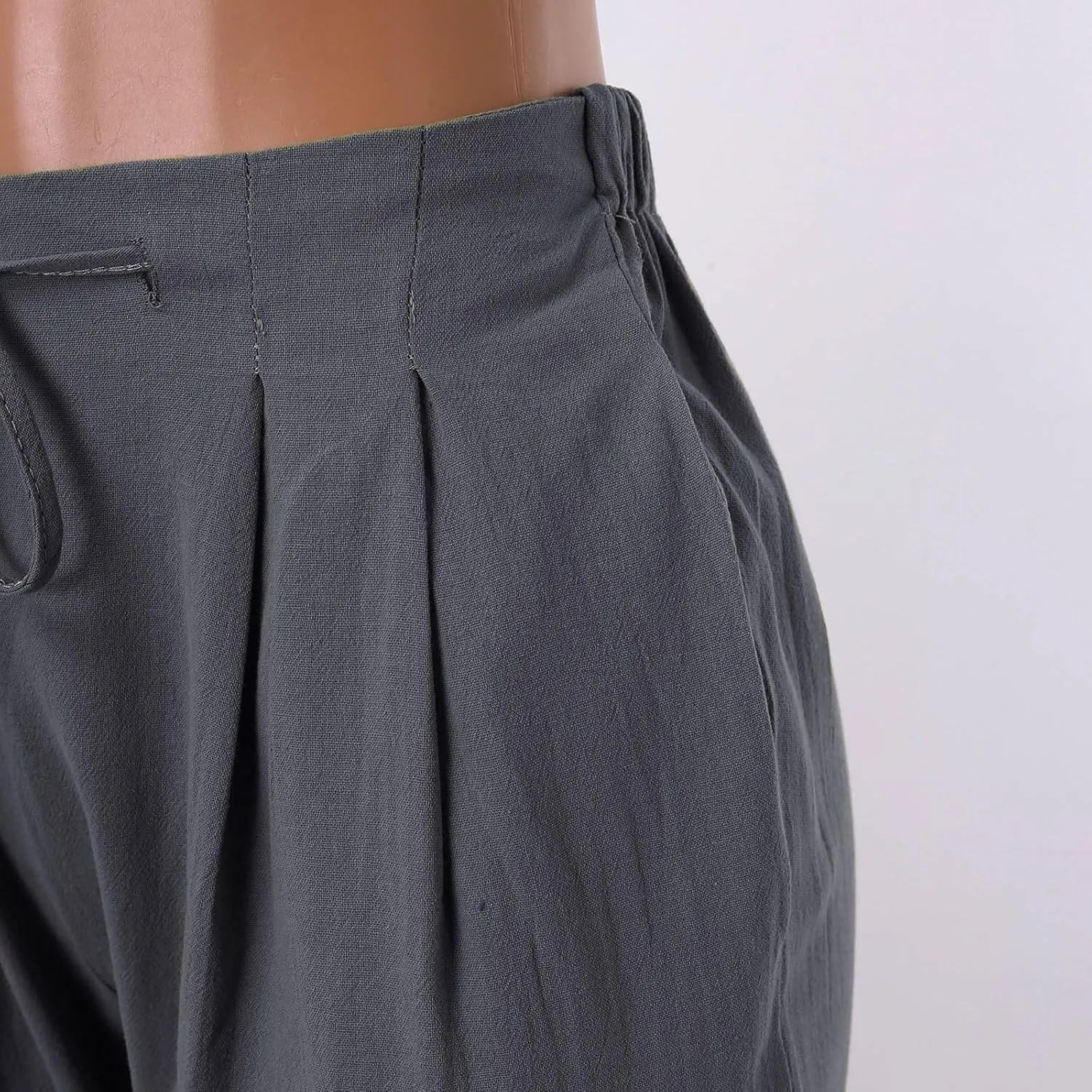 Womens Striped Pants and Straight Solid Elastic Pants Long Drawstring Women Waist Cotton Wide Leg High Waisted