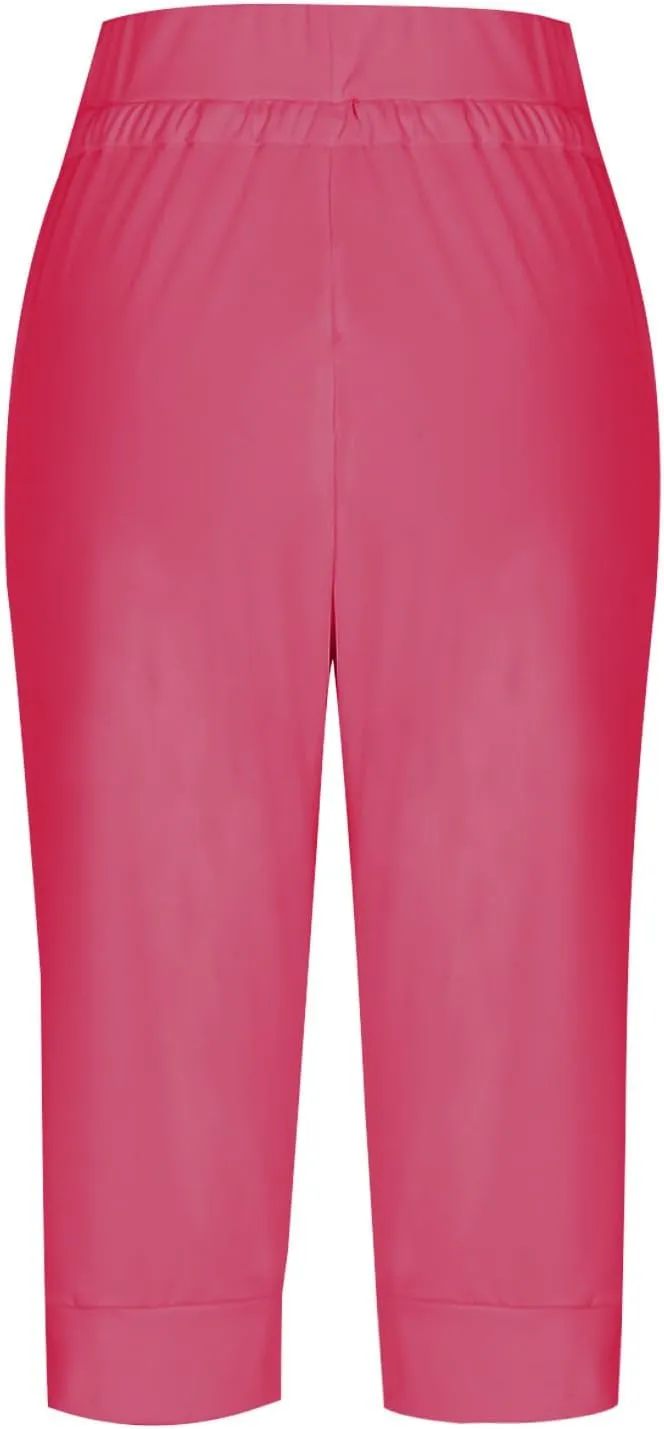 Women's Sweatpants Capri Pants Cropped Jogger Running Pants Lounge Loose Fit Drawstring Waist with Side Pockets