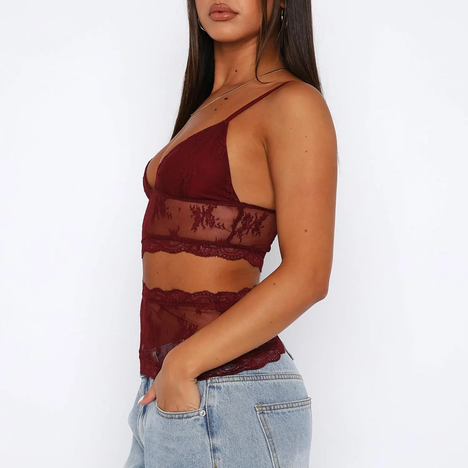 Women's Tank Top Spaghetti Strap Camisoles Sleeveless Square Neck Cami Tops Lace Crop Tank Top Summer Y2K Streetwear