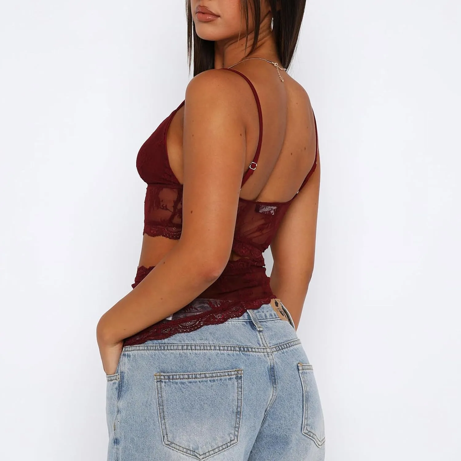 Women's Tank Top Spaghetti Strap Camisoles Sleeveless Square Neck Cami Tops Lace Crop Tank Top Summer Y2K Streetwear
