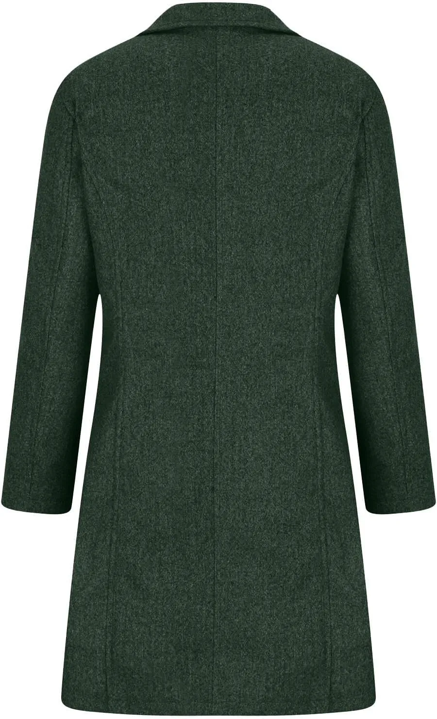 Women's Trench Coats, Mid Long Retro Single-Breasted Winter Outwear Classic Lapel Overcoat Solid Outerwear