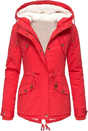 Womens Winter Casual Quilted Coat Loose Fit Long Sleeve Button Zip Overcoat Fashion Warm Fleece Jacket Padded Outwear