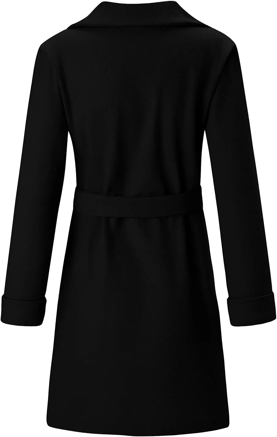 Women's Winter Coats 2024 Elegant Open Front Belted Peacoat Casual Fall Collar Woolen Overcoat Fashion Trench Coat