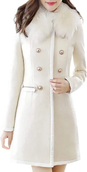 Women's Winter Coats 2024 Elegant Open Front Belted Peacoat Casual Fall Collar Woolen Overcoat Fashion Trench Coat