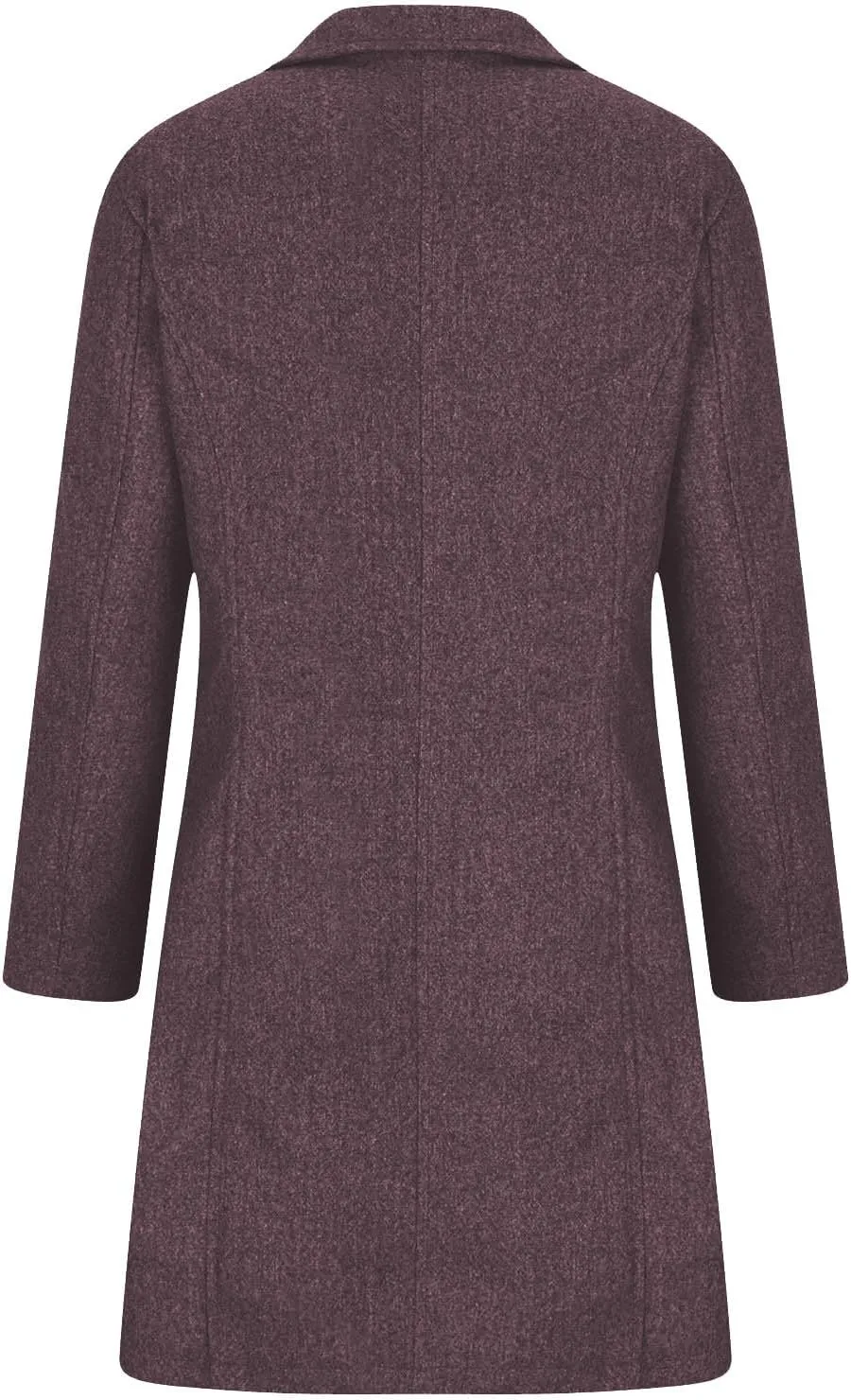 Women's Wool Blend Trench Coat Casual Single Breasted Pea Coat Thicken Stand Collar Mid Long Overcoat with Pocket
