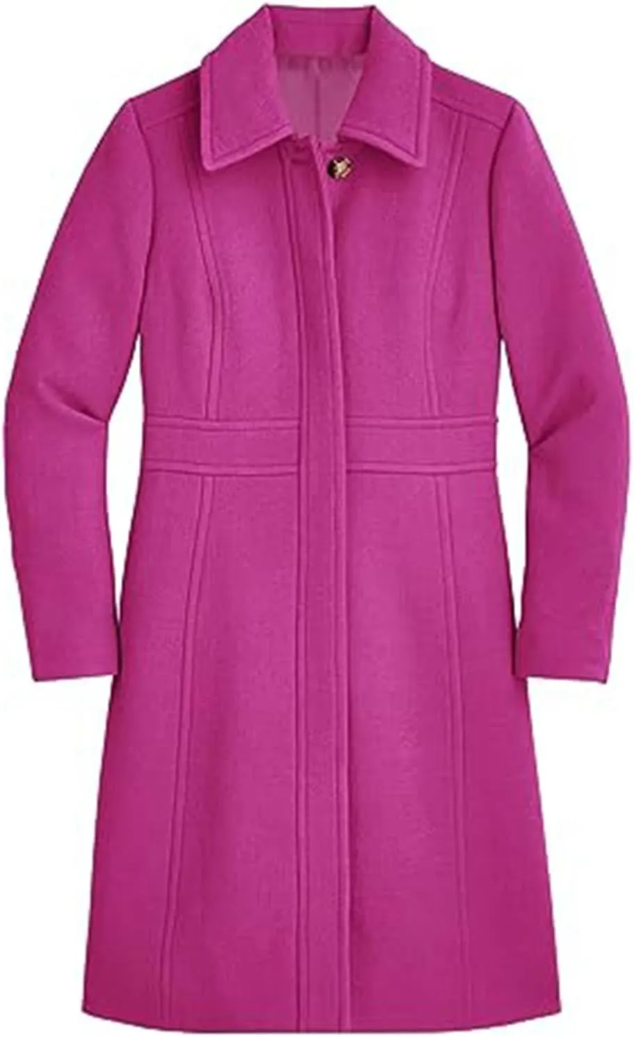 Women's Wool Peacoat Single Breasted Notched Collar Trench Coat Fall Winter Fashion Mid-Length Outerwear Long Jackets