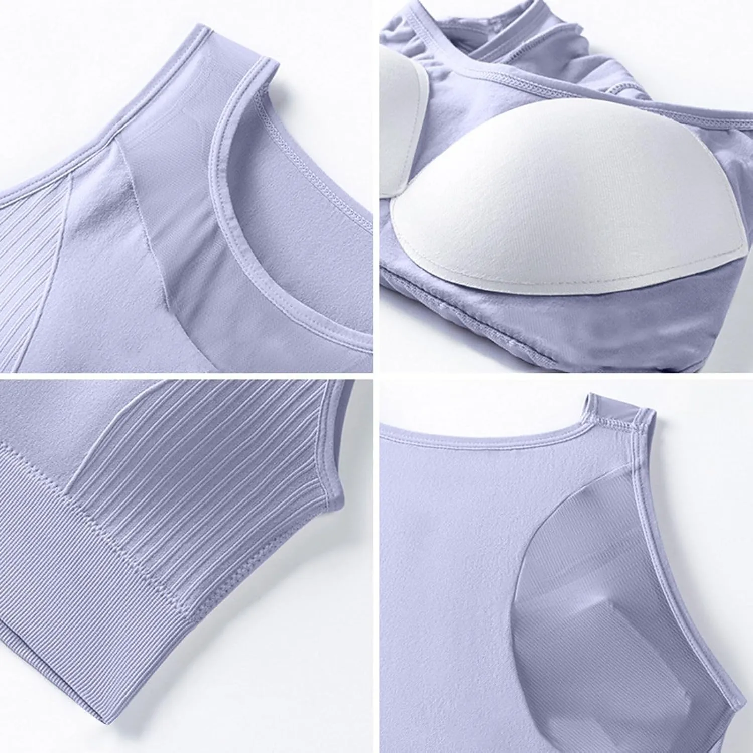 Women's Yoga Tank Top Mesh Splicing Breathable Workout Crop Top Gym Sports Vest Quick Dry Moisture Wicking Yoga Bras