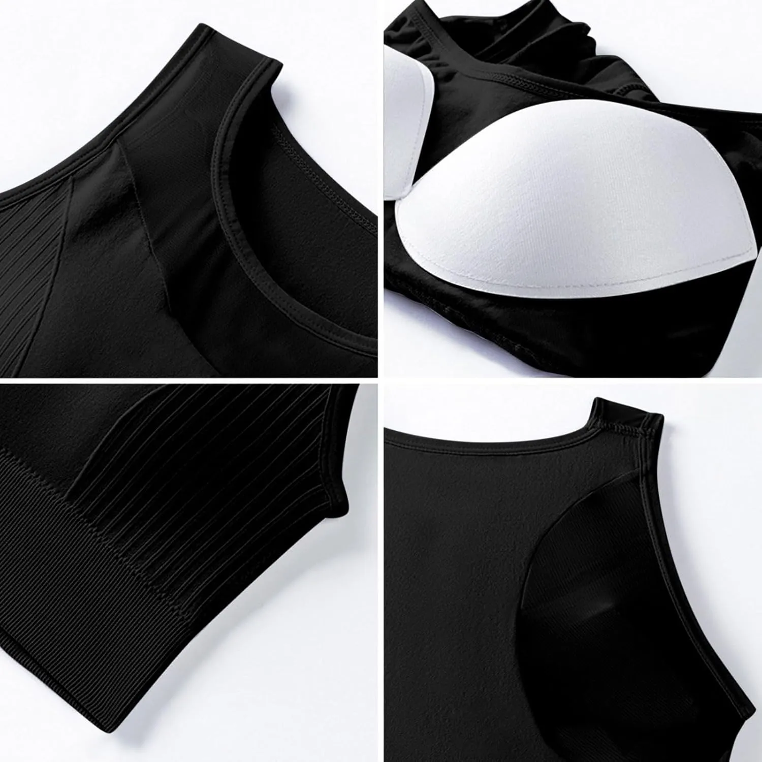 Women's Yoga Tank Top Mesh Splicing Breathable Workout Crop Top Gym Sports Vest Quick Dry Moisture Wicking Yoga Bras