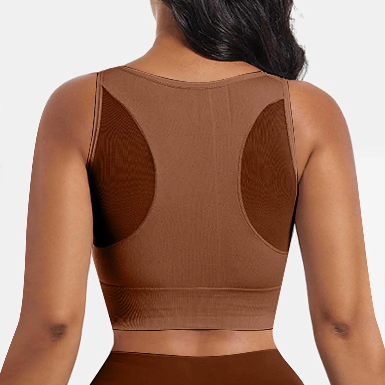 Women's Yoga Tank Top Mesh Splicing Breathable Workout Crop Top Gym Sports Vest Quick Dry Moisture Wicking Yoga Bras