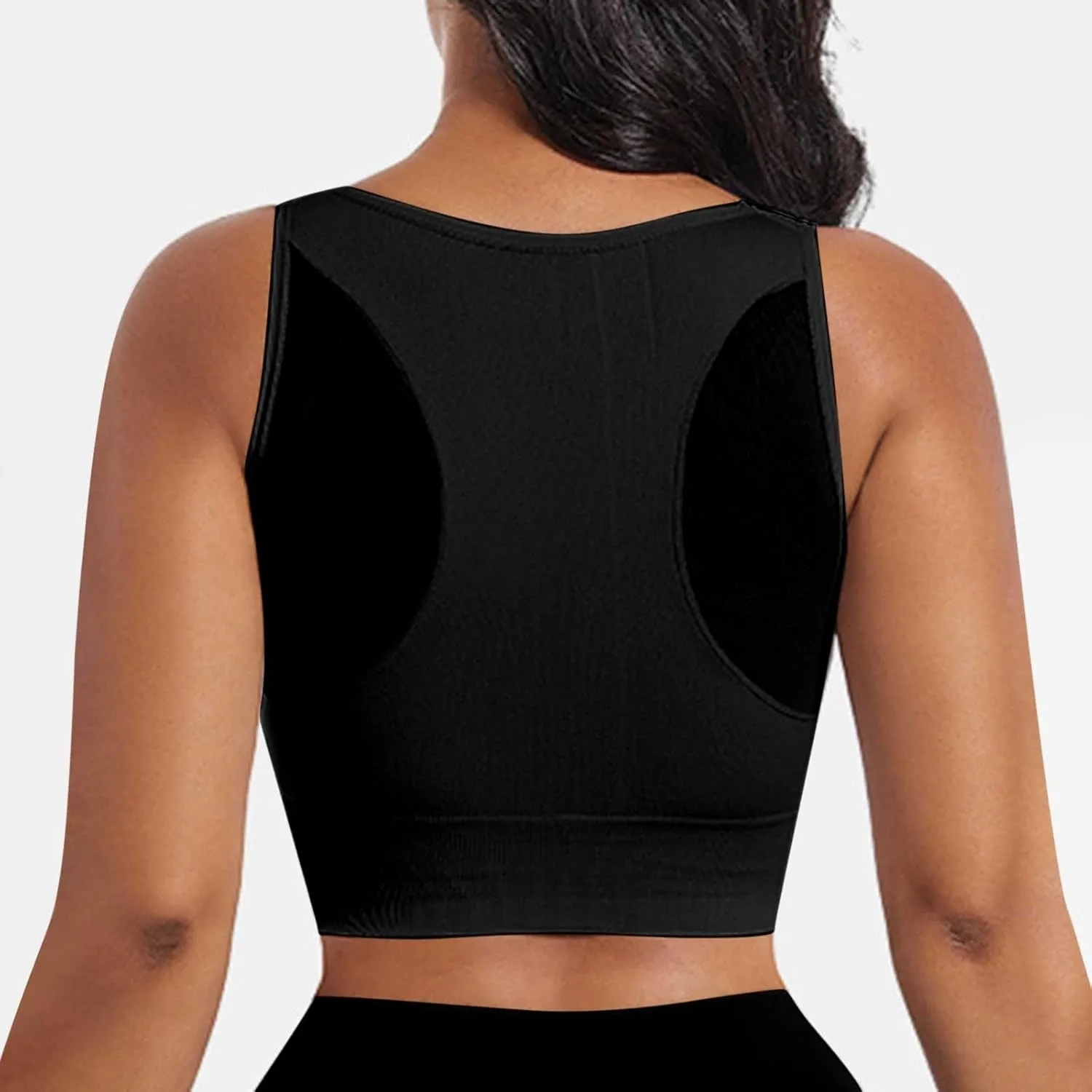Women's Yoga Tank Top Mesh Splicing Breathable Workout Crop Top Gym Sports Vest Quick Dry Moisture Wicking Yoga Bras