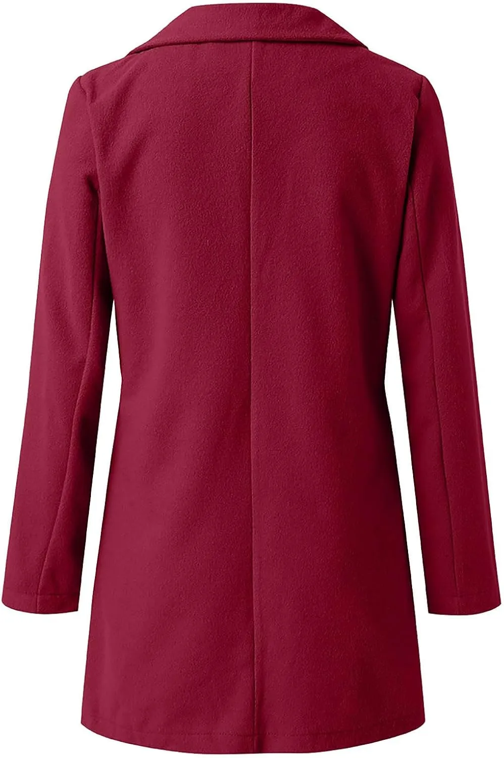 Wool Coats for Women Notched Lapel Collar Peacoat Fall Winter Elegant Outerwear Overcoat Trendy Woolen Trench Coat