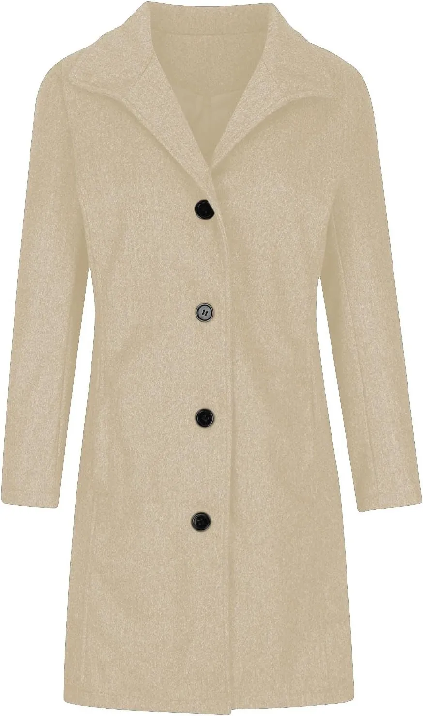 Wool Coats for Women Trendy Pea Coat Single Breasted Dress Coats Warm Wool Blazers Casual Winter Jacket with Pockets
