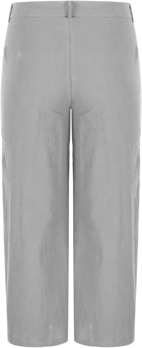 Xiaojmake Linen Pants for Men Casual Loose Fit Elastic Drawstring Waist Baggy Trousers Summer Straight Beach Pant Lightweight