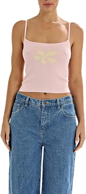 Y2k Floral Tank Top for Women Sleeveless Spaghetti Strap Slim Fit Camisole Cami Aesthetic Going Out Crop Top