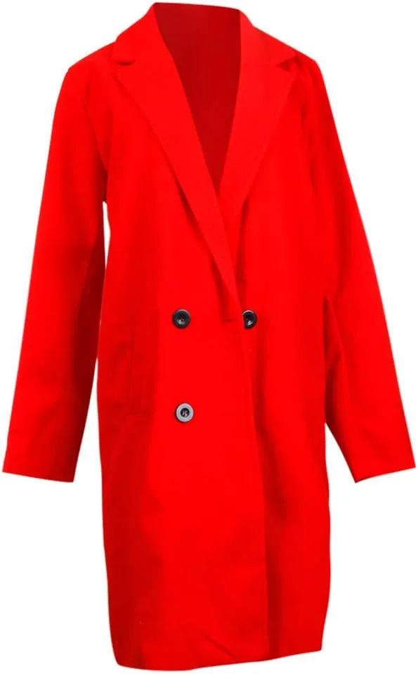 YRAETENM Women's Trench Coats Elegant Double Breasted Wool Blend Pea Coat Business Casual Lapel Slim Fit Overcoat Outerwear