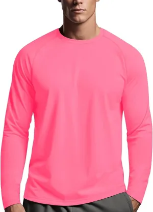 Zengjo Mens Long Sleeve Workout Shirts Moisture Wicking Running Athletic Sport Performance T-Shirt Lightweight SPF Sun Shirt