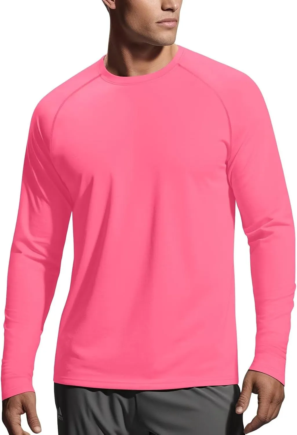 Zengjo Mens Long Sleeve Workout Shirts Moisture Wicking Running Athletic Sport Performance T-Shirt Lightweight SPF Sun Shirt
